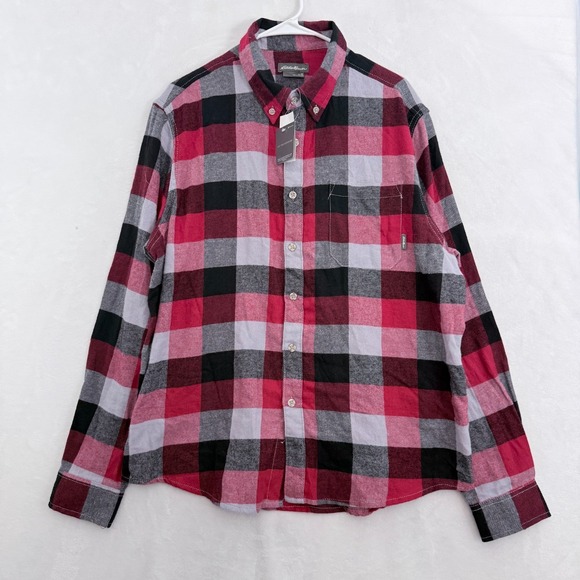 Eddie Bauer Other - Eddie Bauer Flannel Shirt Mens XL Red Flannel Plaid Pocket Outdoor Button Down